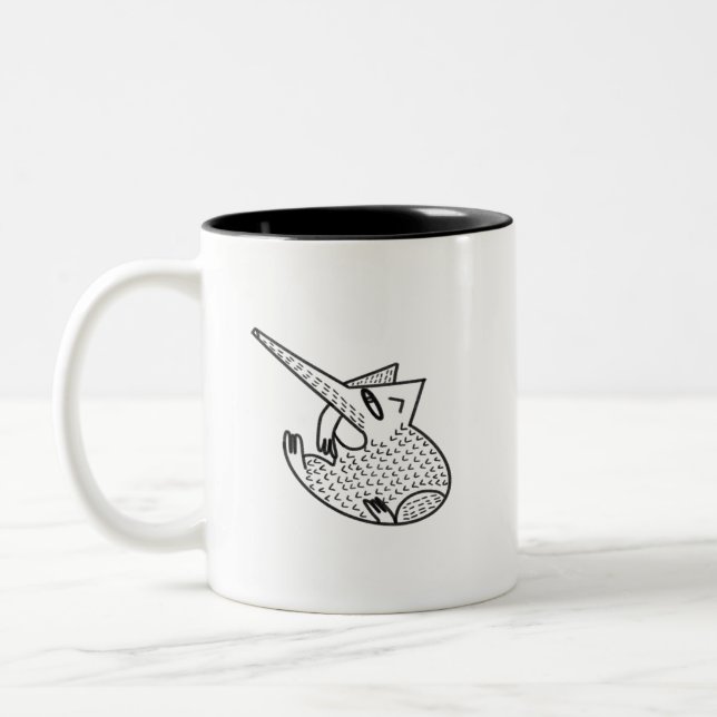 Hedgehog oldchool poster grafik stil Två-Tonad mugg (Vänster)