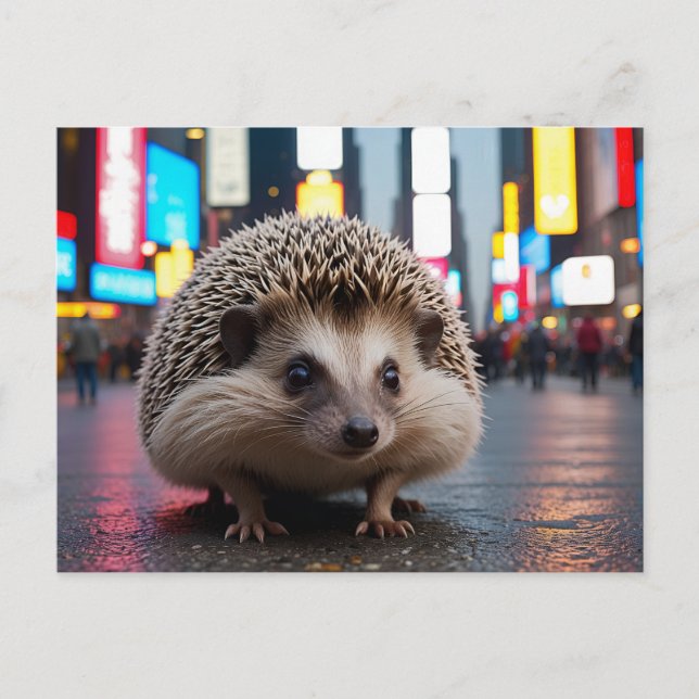 Hedgehog på Times Square Helg Vykort (Framsida)