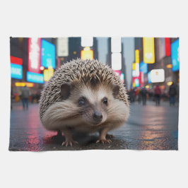 Hedgehog på Times Square Kökshandduk