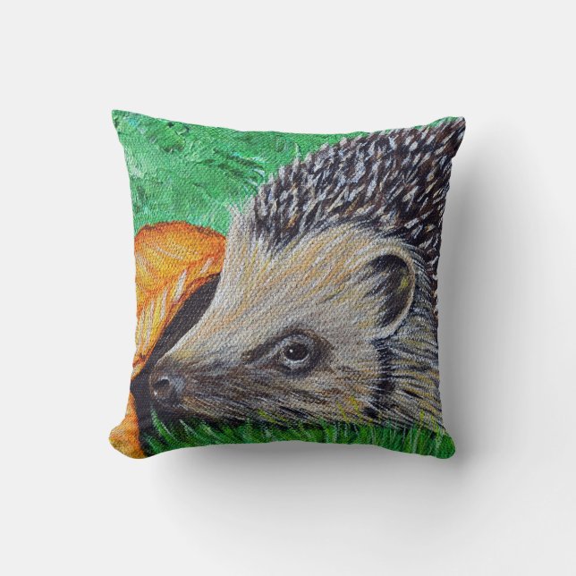 Hedgehog Painting Kudde (Framsida)