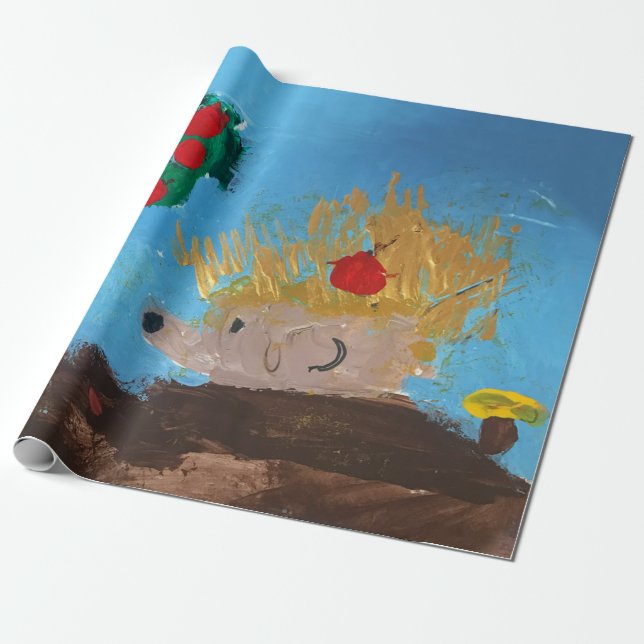 Hedgehog Painting Presentpapper (Utrullad)
