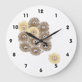 Hedgehog Party Large Clock Stor Klocka