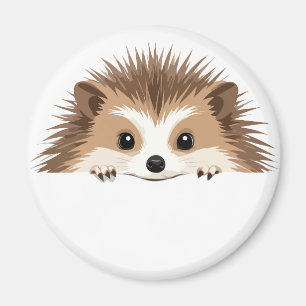 Hedgehog Peeking Cute Adsible Funny Animal Glatt Magnet