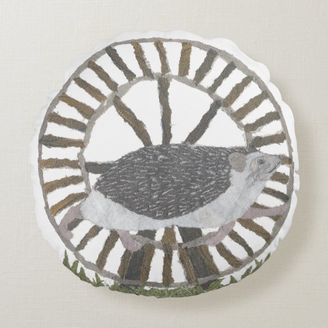 Hedgehog Pillow Rund Kudde (Framsidan)