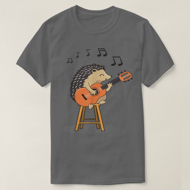 Hedgehog Playing Acoustic Guitar Cute Player Hedge T Shirt (Design framsida)