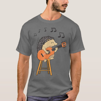 Hedgehog Playing Acoustic Guitar Cute Player Hedge T Shirt