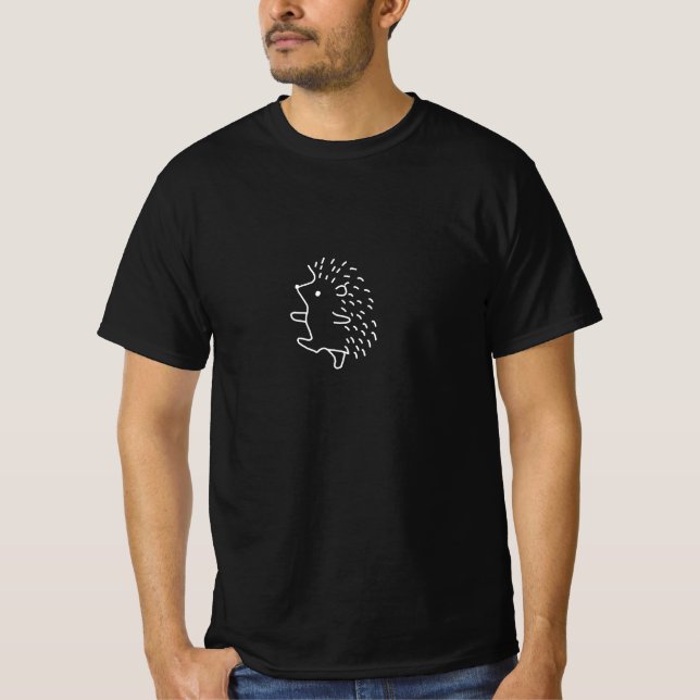Hedgehog Protection Hedgehog Teckning T Shirt (Framsida)