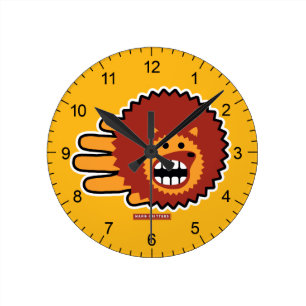Hedgehog Red Afro Funny Ansikte Rund Klocka