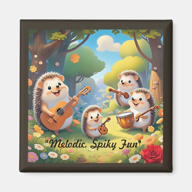 ’Hedgehog Rhythm Crew’ Magnet (Framsidan)