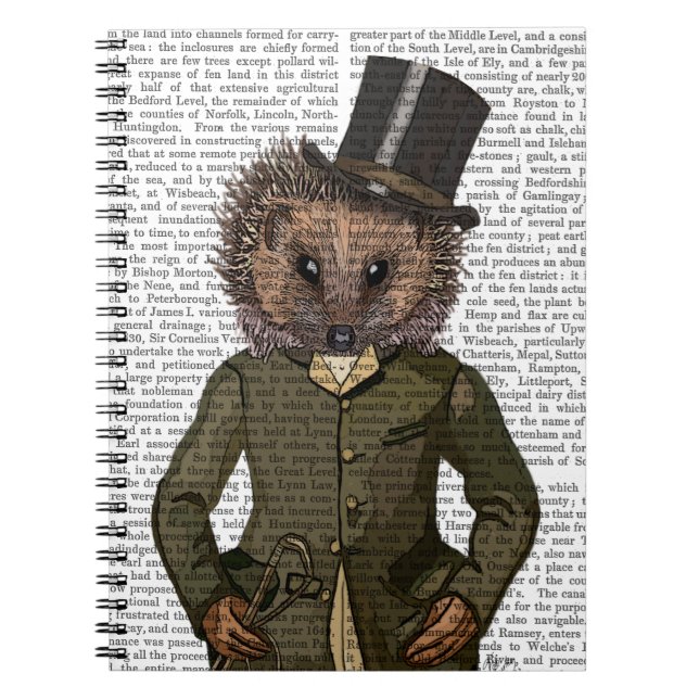 Hedgehog Rider Porträtt Anteckningsbok (Framsidan)