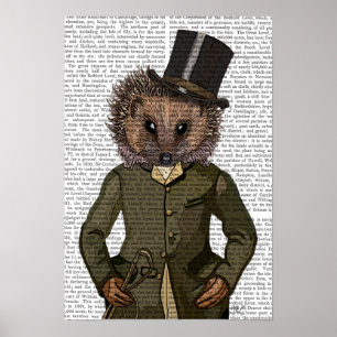 Hedgehog Rider Porträtt Poster