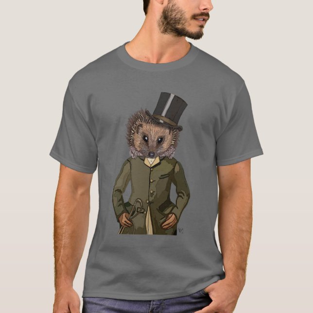 Hedgehog Rider Porträtt T Shirt (Framsida)