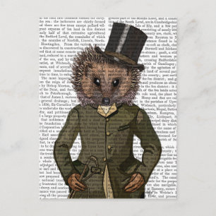 Hedgehog Rider Porträtt Vykort