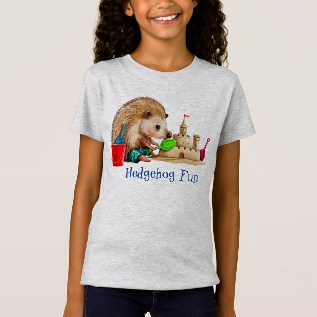 Hedgehog Roligt T Shirt (Framsida)