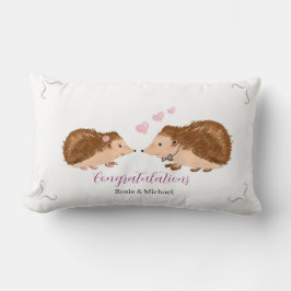 Hedgehog romantic bröllop eller förlovning lumbarkudde