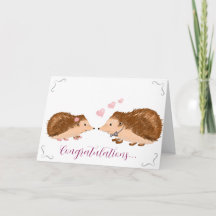 Hedgehog romantic förlovning Card