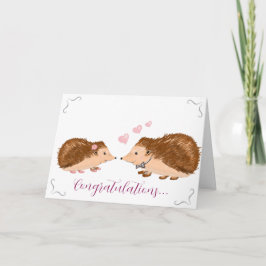 Hedgehog romantic förlovning Card Kort