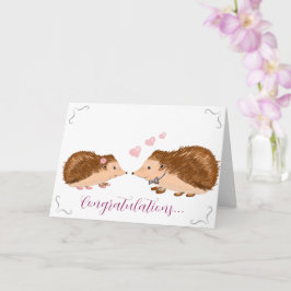 Hedgehog romantic weddingcard kort