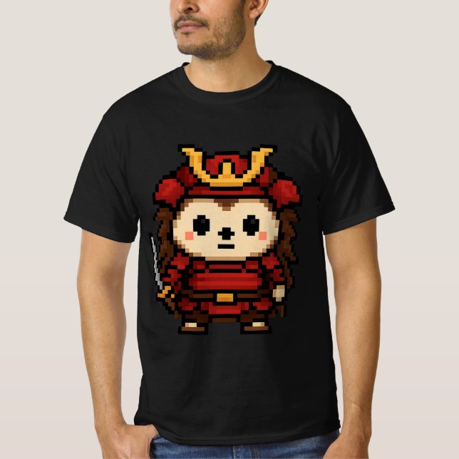 hedgehog samurai t shirt (Framsida)