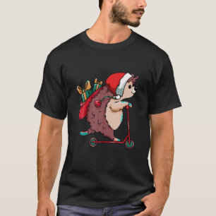 Hedgehog Santa Hat jul Pajama Cute Animal Xm T Shirt