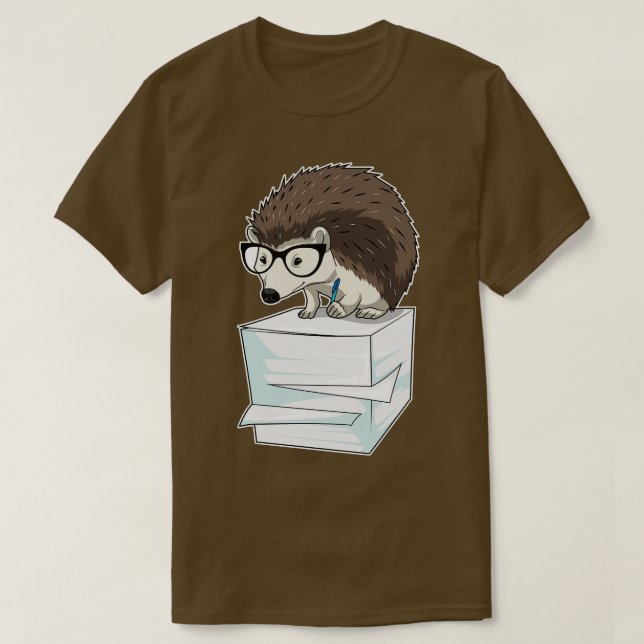 Hedgehog Secretary Stack of papper T Shirt (Design framsida)