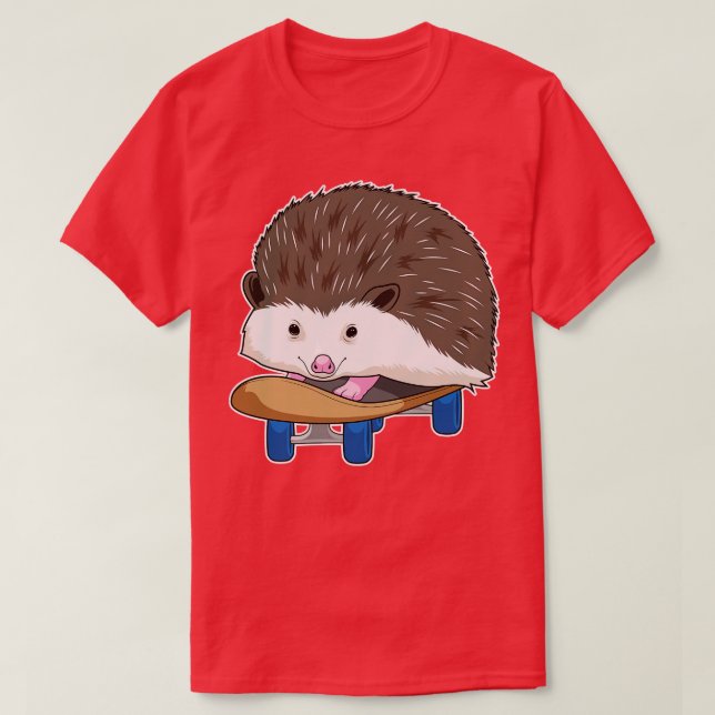 Hedgehog Skater Skateboard T Shirt (Design framsida)