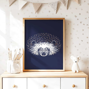 Hedgehog   Skriv ut Forest Animal Hedgehog Wall Poster