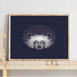 Hedgehog | Skriv ut Forest Animal Hedgehog Wall Poster