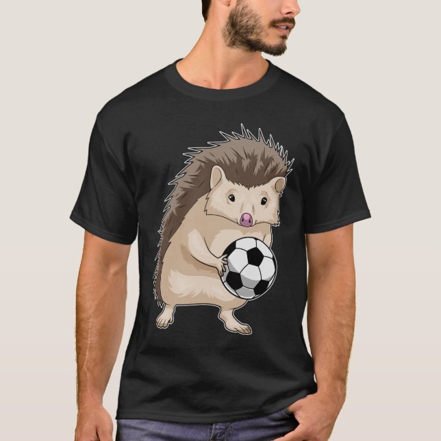 Hedgehog Soccer-spelare Fotboll T Shirt (Framsida)