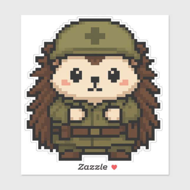 hedgehog-soldat 6x6 klistermärken (Ark)