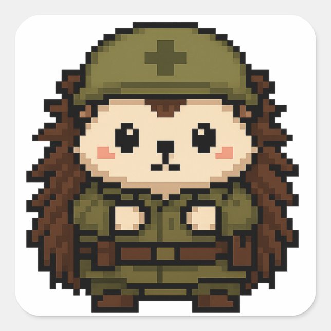 hedgehog-soldekalk lakan fyrkantigt klistermärke (Framsida)