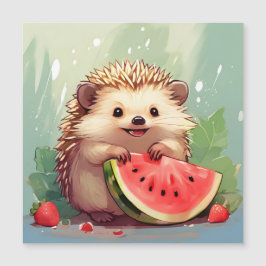 Hedgehog som njuter av biet i vattenmelon