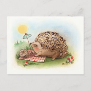 Hedgehog-sommareftermiddag Vykort