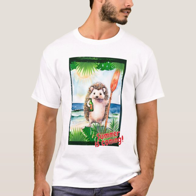 Hedgehog "Sommaren kommer!" T Shirt (Framsida)