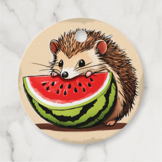 Hedgehog söt behandling gåvor etiketter