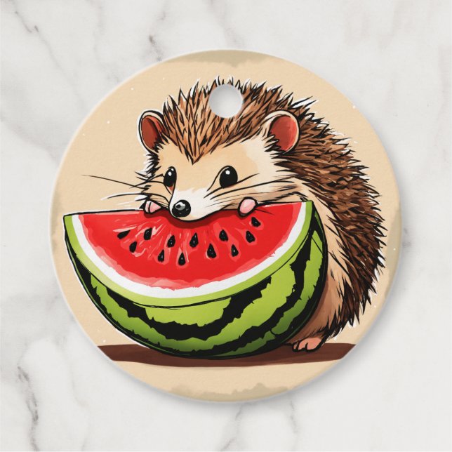 Hedgehog söt behandling gåvor etiketter (Framsida)