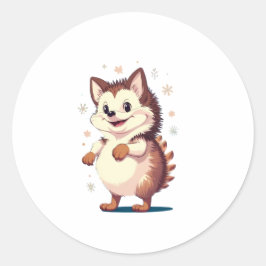 Hedgehog Sticker Runt Klistermärke
