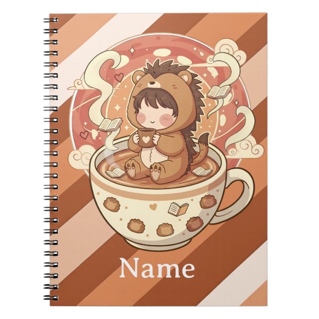 Hedgehog Study Session Spiral Notebook Anteckningsbok (Framsidan)