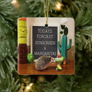 Hedgehog Sunscreen och Margaritas Julgransprydnad Keramik