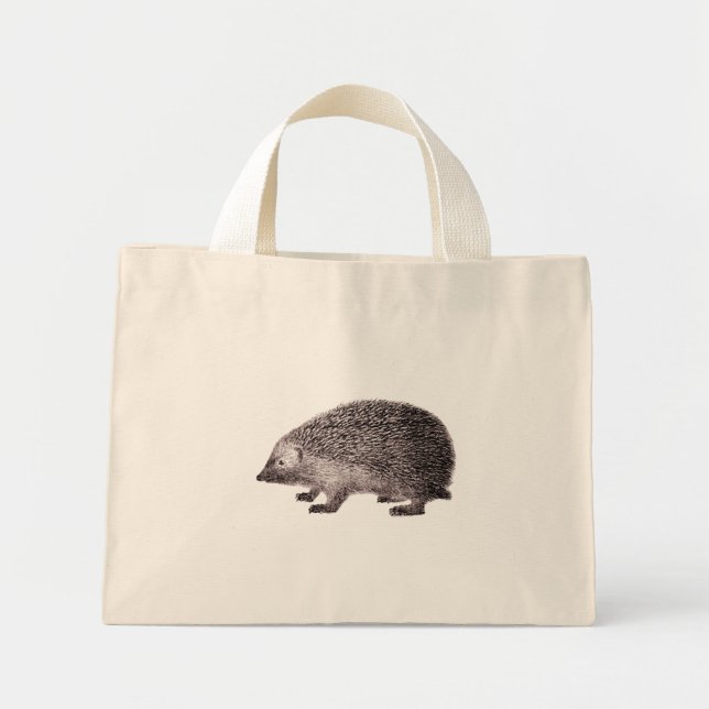 Hedgehog Tote Bag för Hedgehog Älskare Mini Tygkasse (Framsidan)