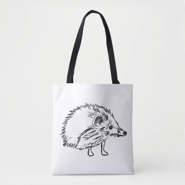 Hedgehog Tote Bag Tygkasse (Framsida)