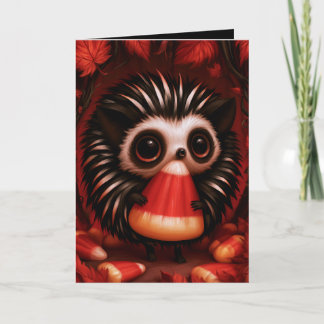 Hedgehog Trick or Treat Halloween-illustration Kort