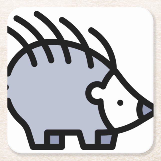 Hedgehog Underlägg Papper Kvadrat (Framsidan)