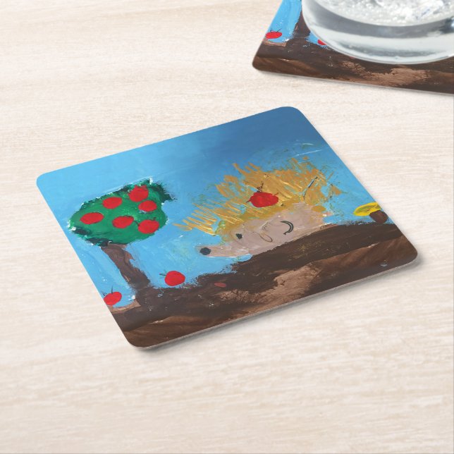 Hedgehog Underlägg Papper Kvadrat (Vinklad)