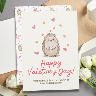 Hedgehog Valentindagen, sötvattensfärg Kort