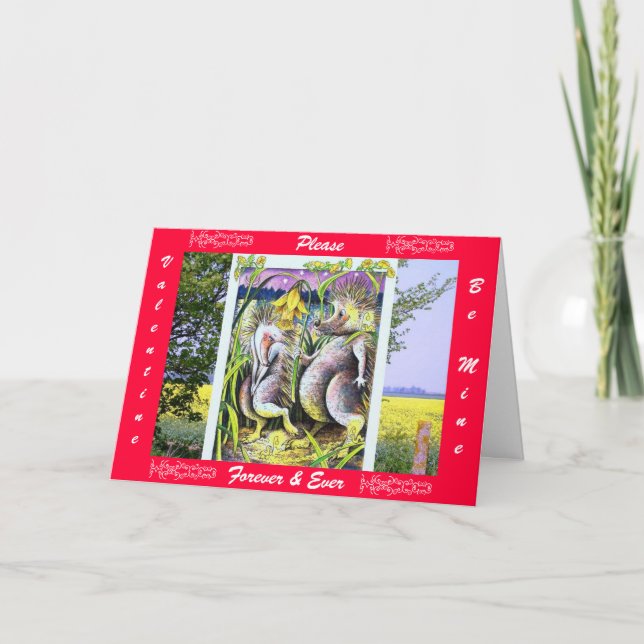 Hedgehog Valentine Card Helgkort (Framsida)