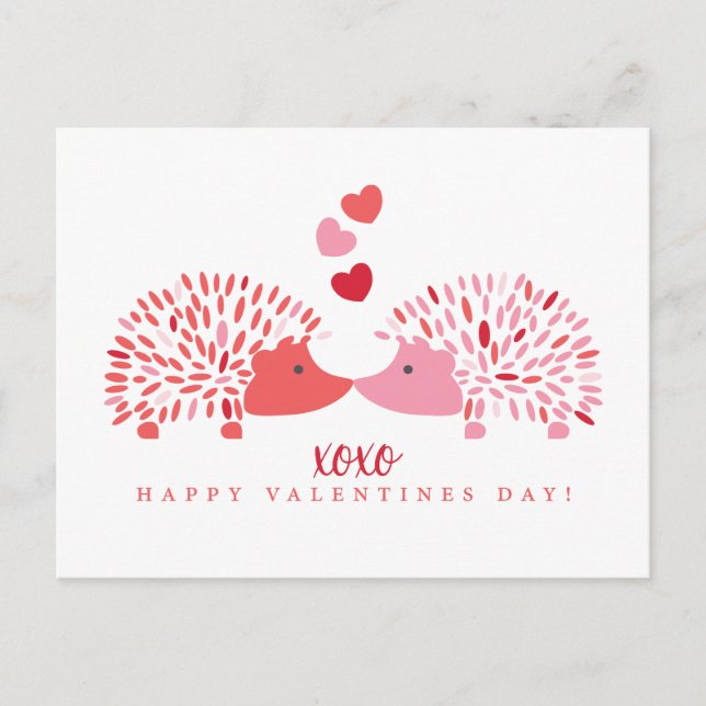 Hedgehog Valentine vykort (Framsida)