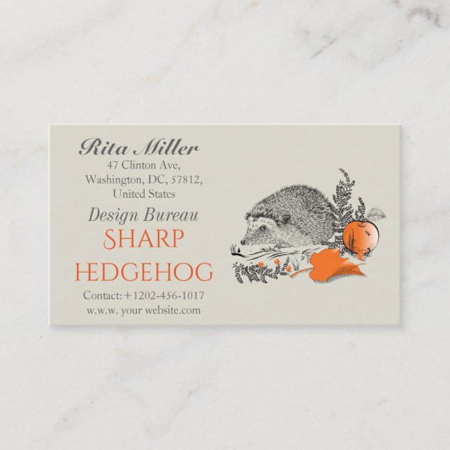 Hedgehog Visitkort (Framsida)