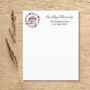 Hedgehog Watercolor Botanical Wand Cute Personal