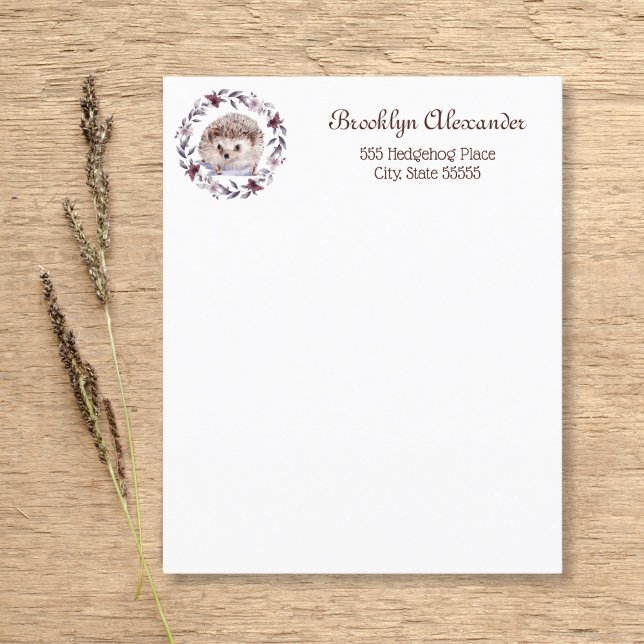 Hedgehog Watercolor Botanical Wand Cute Personal (Skapare uppladdad)